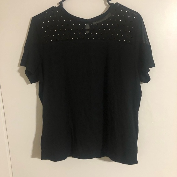 RM Reebcca Minkoff Women's Black Mesh Short Sleeve Shirt, Size Large, Classic - Picture 1 of 5